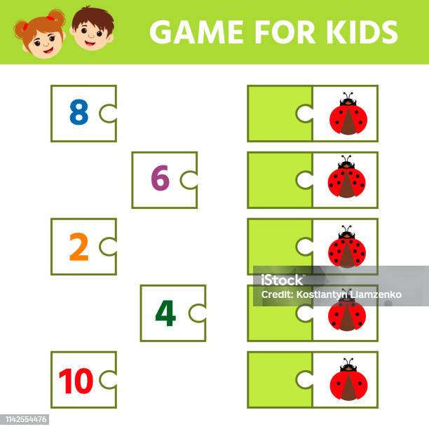 Children Game For Children Labyrinth Cartoon Ladybug Find The Right Answer Stock Illustration - Download Image Now