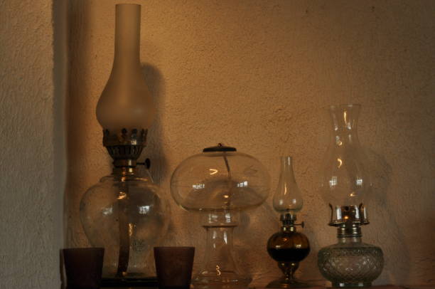 istock Oil lamps. Ornament on the mantelpiece. Light source. The Middle Ages. 1142554707