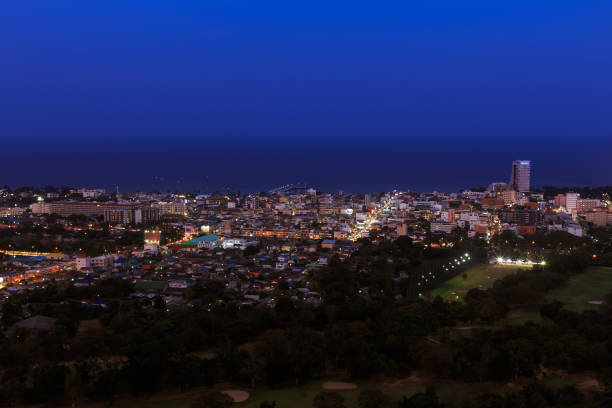 istock Hua Hin town from scenic point at twilight 1142555482