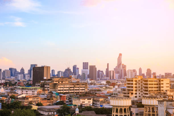 istock Bangkok cityscape at sun set 1142555554
