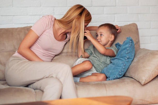 istock Happy family at home 1142557349