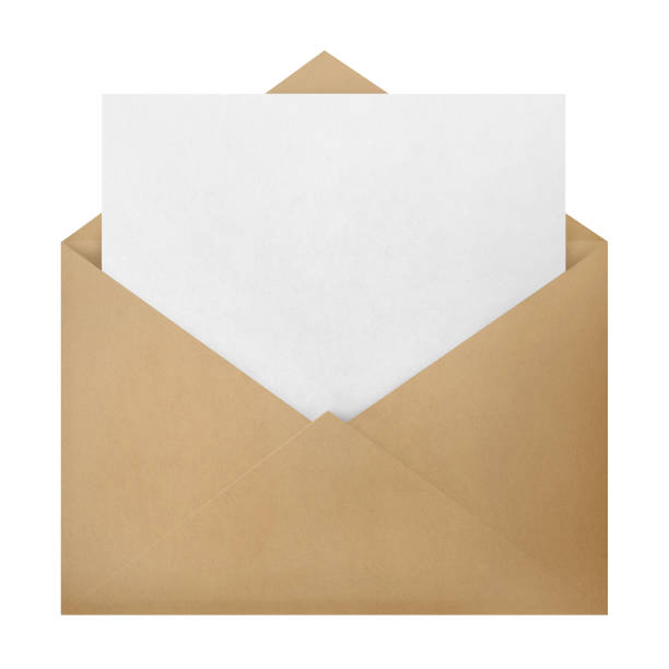 busta su bianco - invitation letter envelope greeting card foto e immagini stock