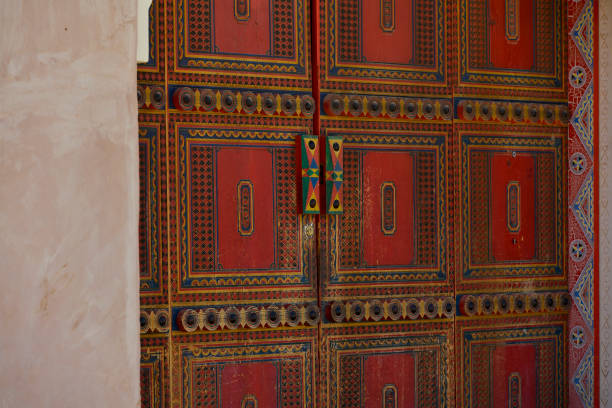 Rabat, Morocco - 05 Nov 2010: Vintage door of house in medina in Rabat city, Morocco