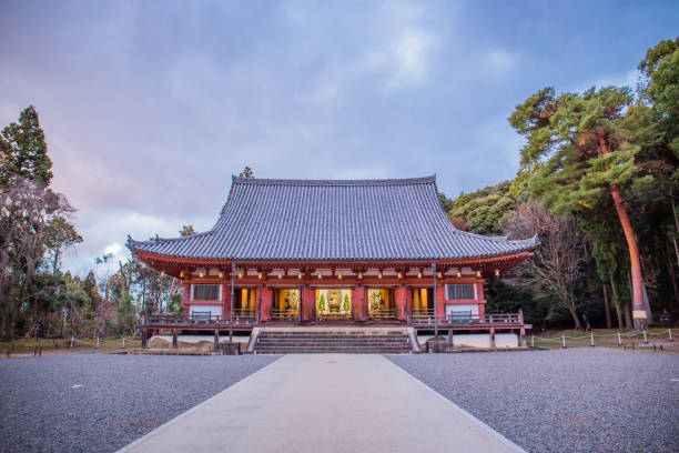 kondo Kyoto, Japan - November 23, 2018: Kondo (Golden Hall) of Daigo-ji, a National Treasure of Japan shingon buddhism stock pictures, royalty-free photos & images