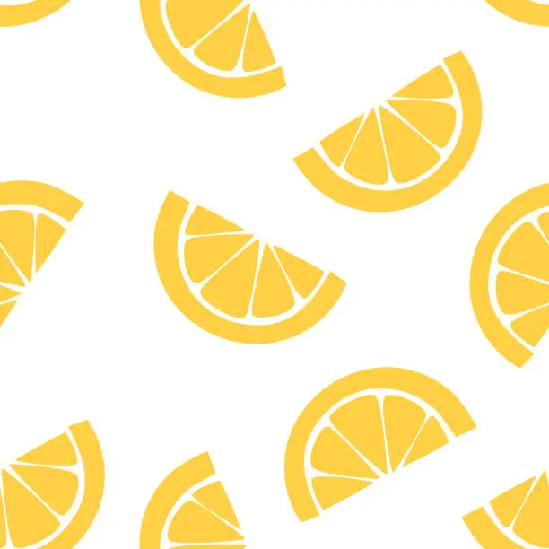 Vector illustration of Seamless pattern with lemon slices.