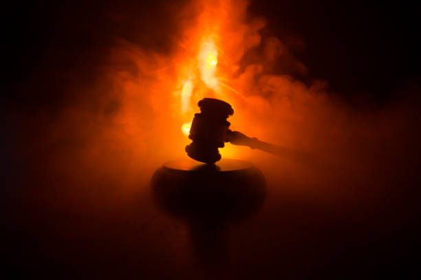 istock Document with judge on wooden table. Law theme. Selective focus 1142578007