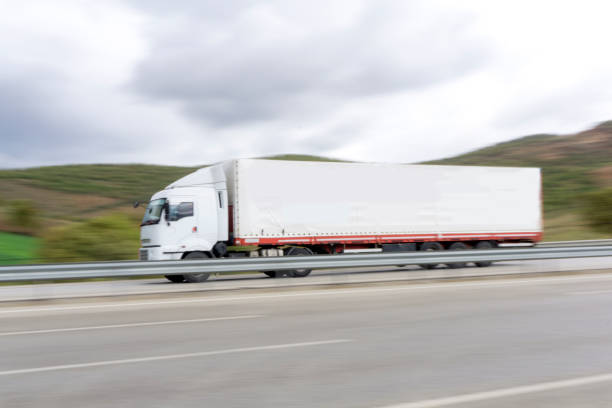 istock White Truck Panning 1142578453