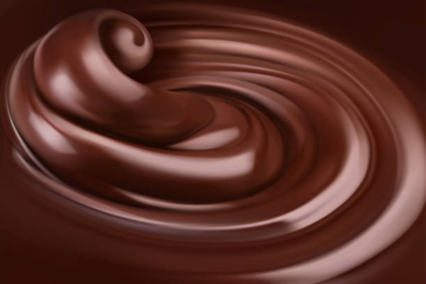 ilustrações de stock, clip art, desenhos animados e ícones de chocolate background. 3d realistic vector - chocolate backgrounds swirl pattern