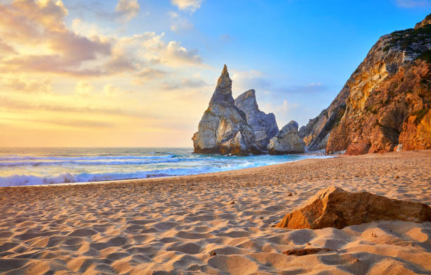 istock Portugal Ursa Beach sunset at Atlantic ocean 1142584509