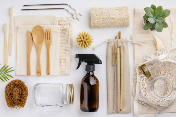 Zero waste, Recycling, Sustainable lifestyle concept, flat lay