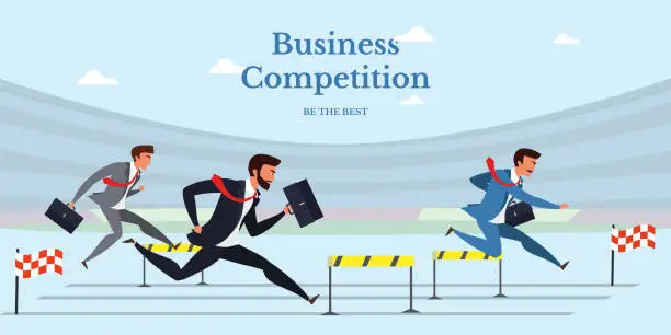 Vector illustration of Business competition flat vector web banner