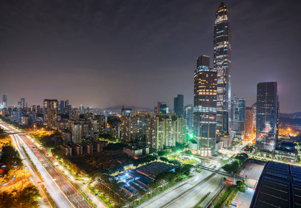 istock Prosperity of Modern Urban Nightscape in Shenzhen, China 1142589084
