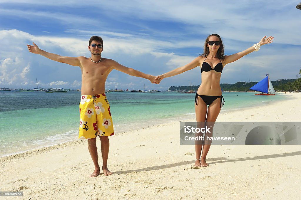 Casal na praia - Foto de stock de Adulto royalty-free