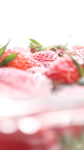istock Red Fresh Strawberry in water 1142589770