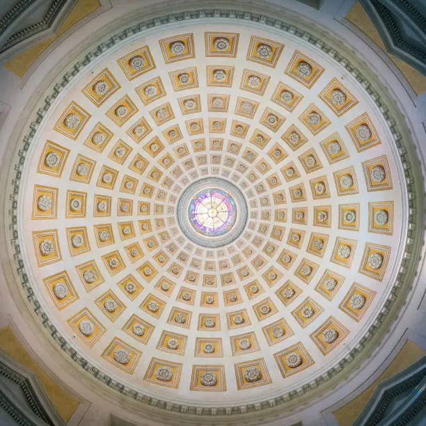 Photo of Dome in the Basilica of Santa Maria degli Angeli e dei Martiri in Rome, Italy.