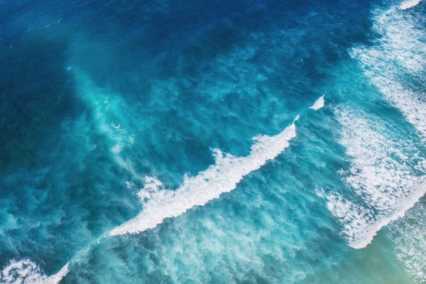 istock Waves as a background from top view. Turquoise water background from top view. Summer seascape from air. Gili Meno island, Indonesia. Travel - image 1142592092