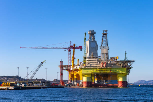 istock Oil platforms under maintenance near Bergen, Norway. 1142592595