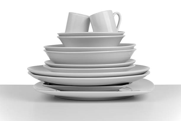 istock Pile of clean empty dishes and cups 114259306