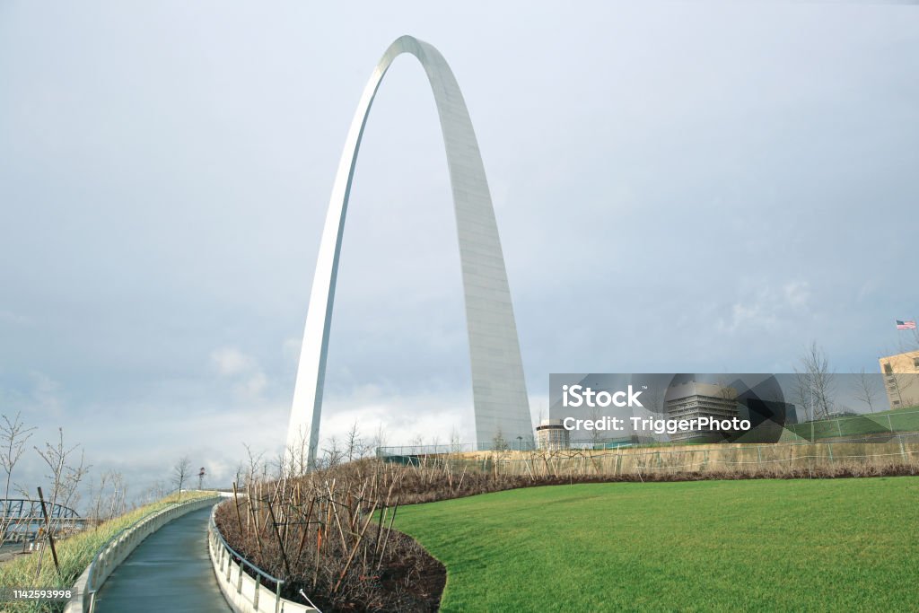 Gateway Arch St Louis Grass Gateway Arch in St Louis, Missouri. Green grass Gateway Arch - St. Louis Stock Photo