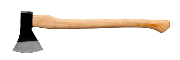 istock black ax with wooden handle isolated on white background 1142594857
