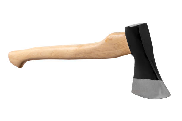 istock black ax with wooden handle isolated on white background 1142594876