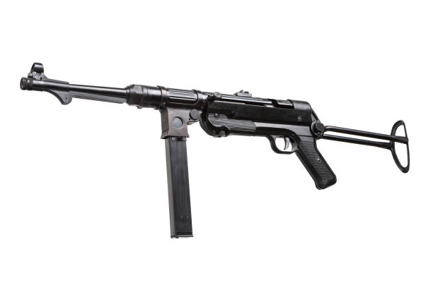 istock vintage machine gun isolated on white background 1142594986