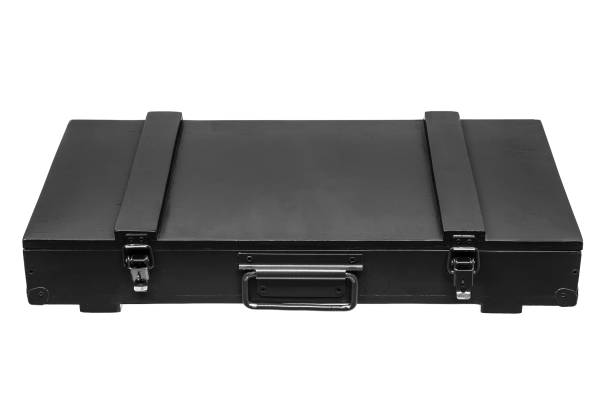 wooden black box for weapons isolated on white background