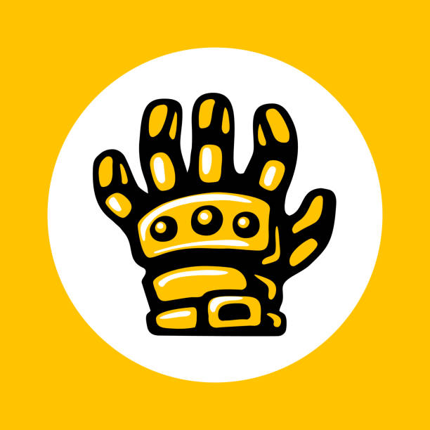 Armored glove icon vector art illustration