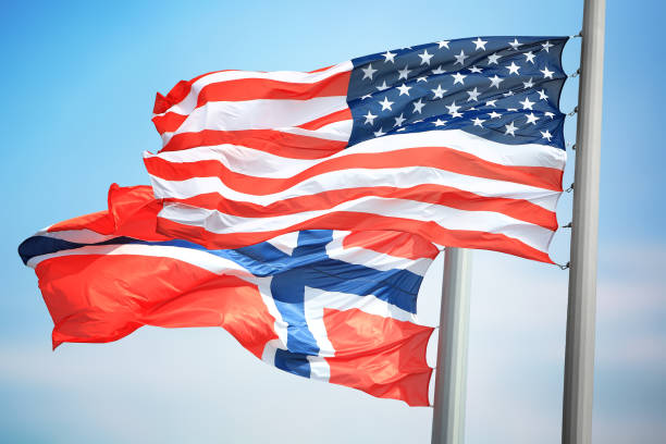 istock Flags of the USA and Norway 1142595268