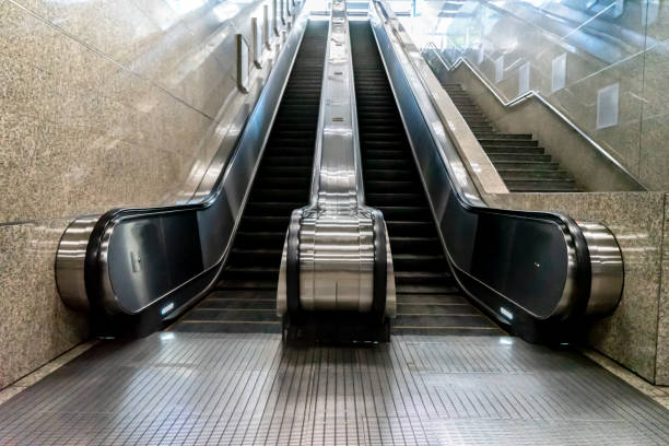 istock Blurred Subway escalators For passengers or travelers 1142595391