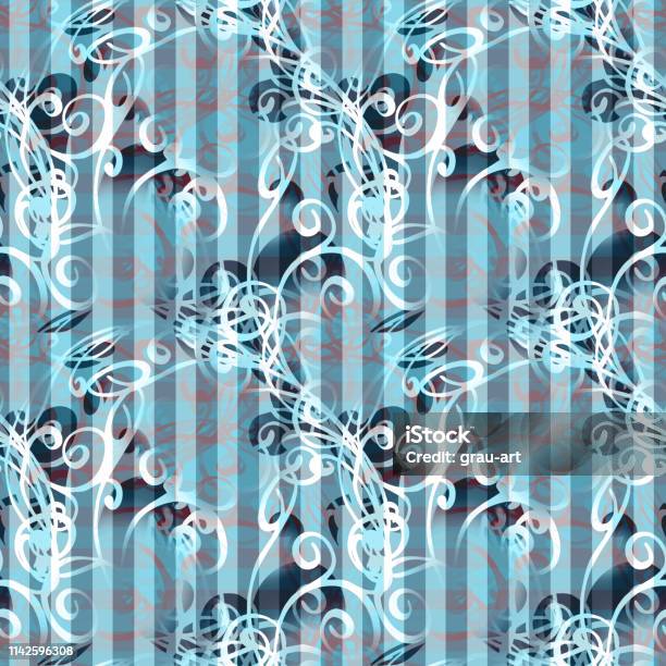 Swirl Retro Seamless Pattern Stock Illustration - Download Image Now - Abstract, Art, Backgrounds