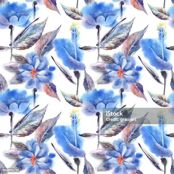 Summer Flowers Seamless Pattern Stock Illustration - Download Image Now - Abstract, Art, Backgrounds