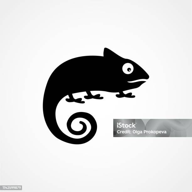 Chameleon Icon In Simple Style Isolated On White Background Reptiles Symbol Stock Illustration - Download Image Now