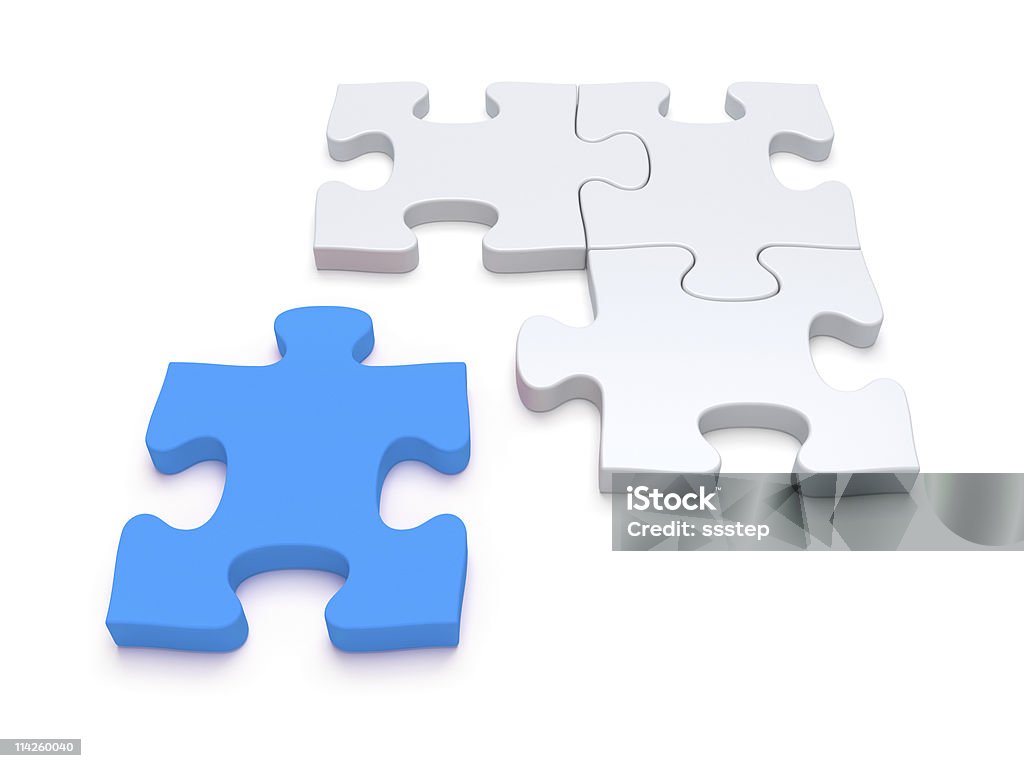 Dernière pièce du puzzle puzzle bleu - Photo de Pièce de puzzle libre de droits