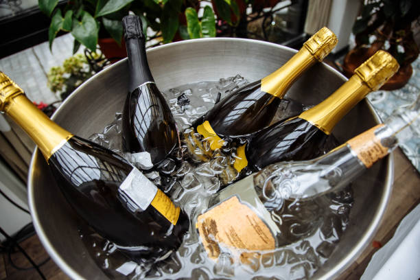 istock Bottles of champagne with ice. 1142601628
