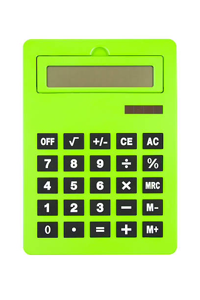 Big Green Calculator with Blank Display, Isolated on White stock photo