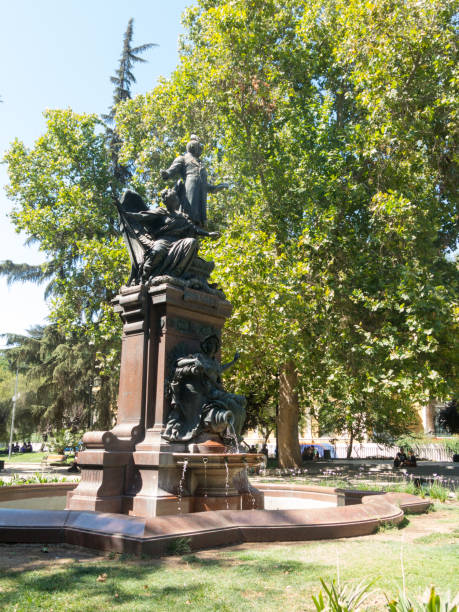 Statue of VicuÃ±a Mackenna, work of the sculptor Jules-FÃ©lix Coutan, in the square of the same name, in the center of Santiago, Chile, next to Santa LucÃ­a hill SANTIAGO, CHILE - JANUARY 26, 2018: statue of VicuÃ±a Mackenna, work of the sculptor Jules-FÃ©lix Coutan, in the square of the same name, in the center of Santiago, Chile, next to Santa LucÃ­a hill. fã stock pictures, royalty-free photos & images