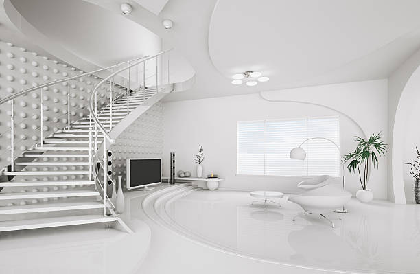 istock Modern interior design of living room 3d render 114260333