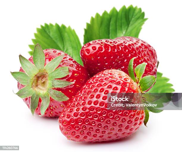 Appetizing Strawberries With Leaves Stock Photo - Download Image Now - Berry Fruit, Close-up, Color Image