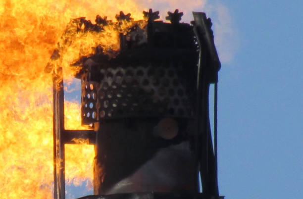istock Torch system on an oil field 1142608642