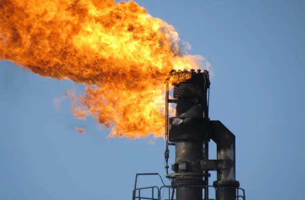 Photo of Torch system on an oil field