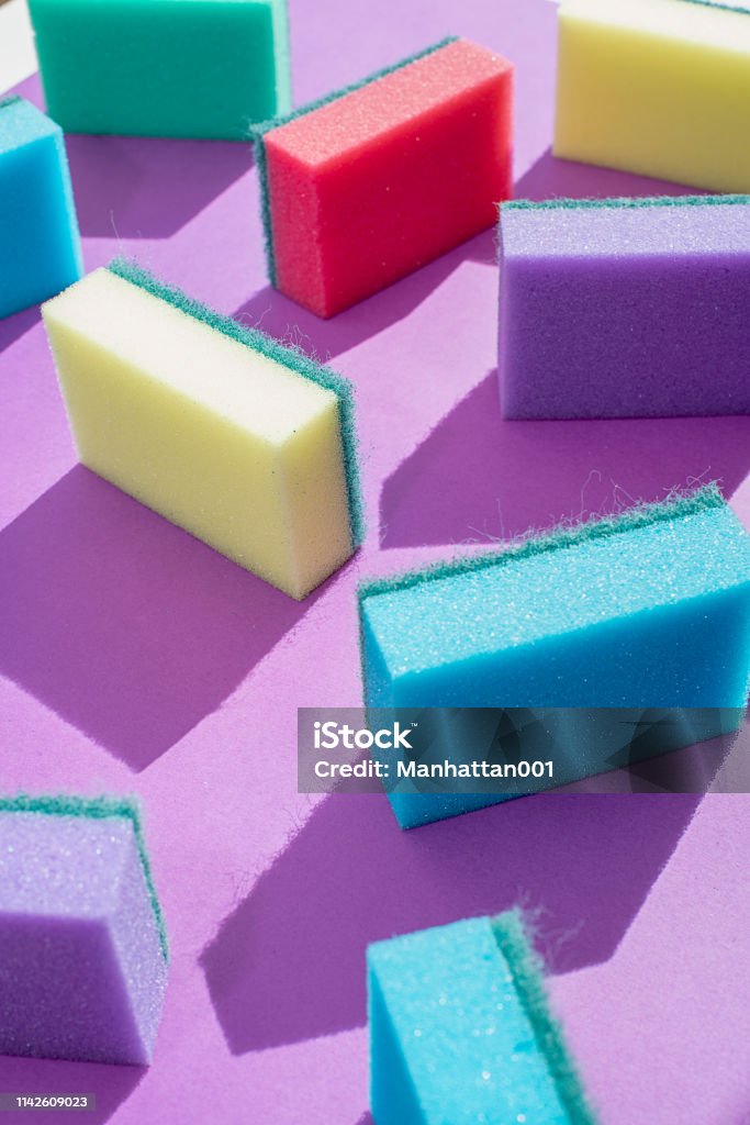 Sponge Sizes Rectangular Multicolored Rectangular Sponges For Washing Dishes Stock Photo ...