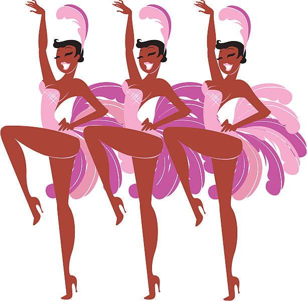 Cartoon Of Three Showgirls With Pink And Purple Feathers Stockvectorkunst en meer beelden van Showgirl - iStock Cartoon Of Three Showgirls With Pink And Purple Feathers Stockvectorkunst en meer beelden van Showgirl - iStock