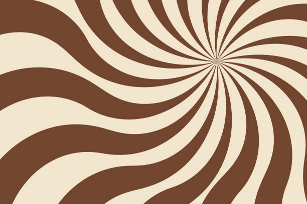 ブラウンホワイトサンバースト - brown swirl design pattern点のイラスト素材／クリップアート素材／マンガ素材／アイコン素材
