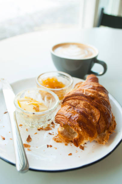 istock Flat lay of fresh french breakfast. 1142620746