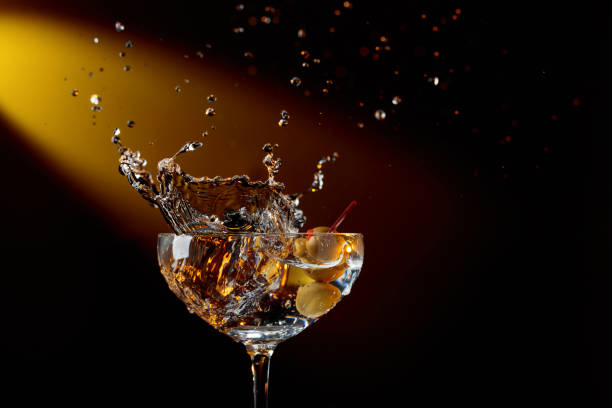 istock Dry martini with green olives. 1142621390