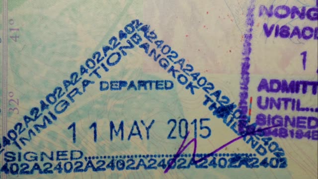 Close up Passport stamps