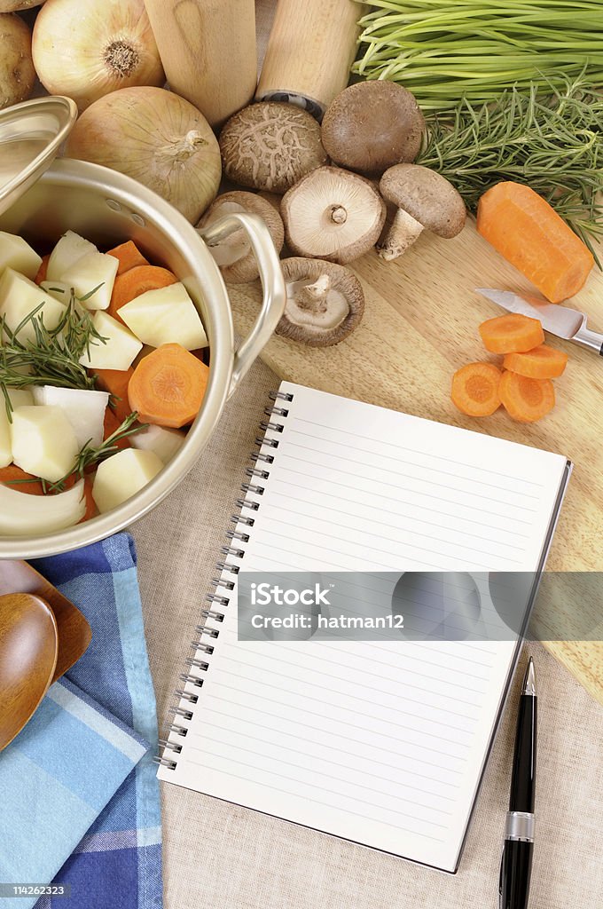 Winter Gemüse mit Kochbuch - Lizenzfrei Aufgabenliste Stock-Foto