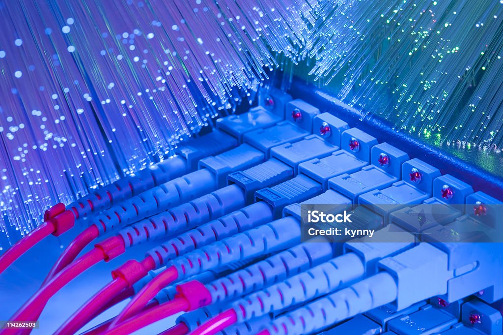 servers and hardwares in an internet data center  Color Image Stock Photo