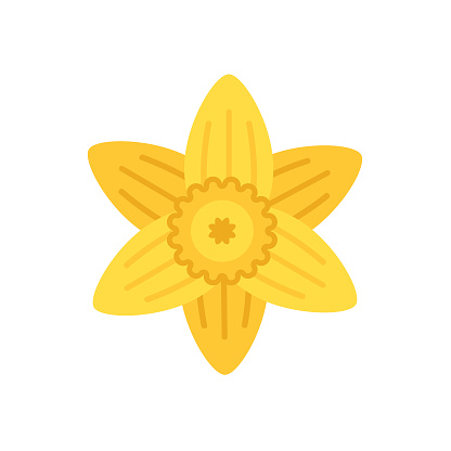 Simple flower icon in flat design style isolated on white.